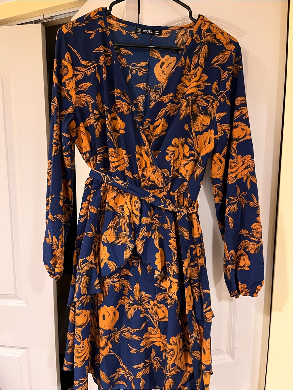 Floral Dress in Navy and Mustard